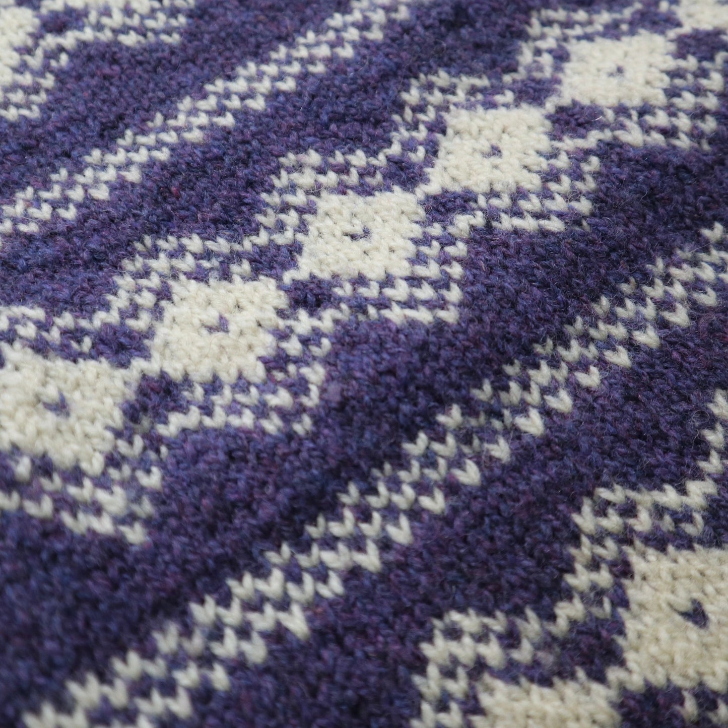 80s 加拿大製 Yarn Point Crafts 手工製·紫色羊毛圖騰毛衣 - 富士鳥古著