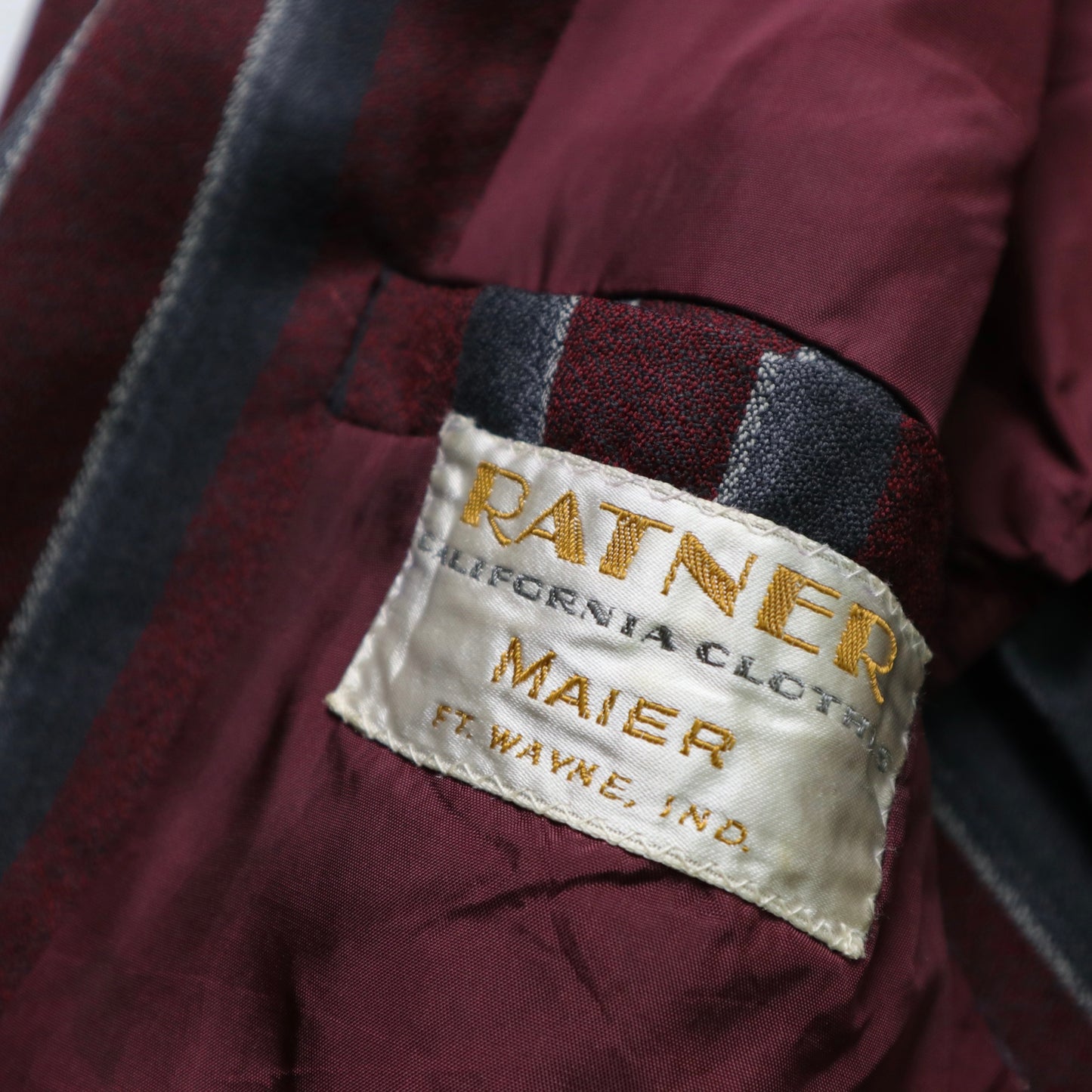 1960s Ratner California Clothes 羊毛條紋西裝外套