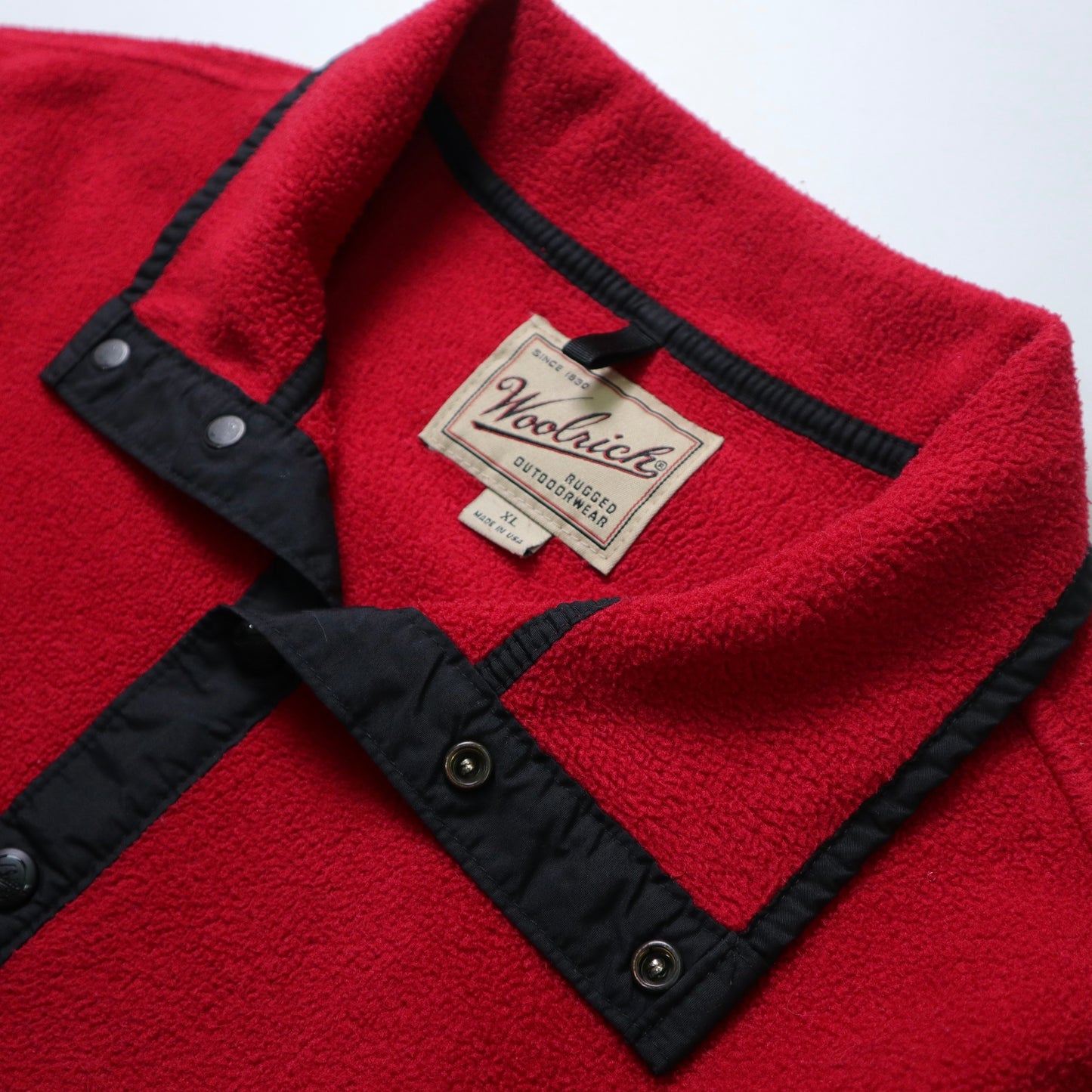 90's WOOLRICH Red Fleece Pullover Made in the USA