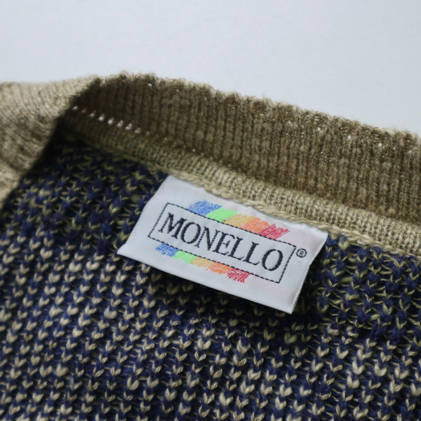 90s Italian-made acrylic patchwork knitted jacket vintage sweater