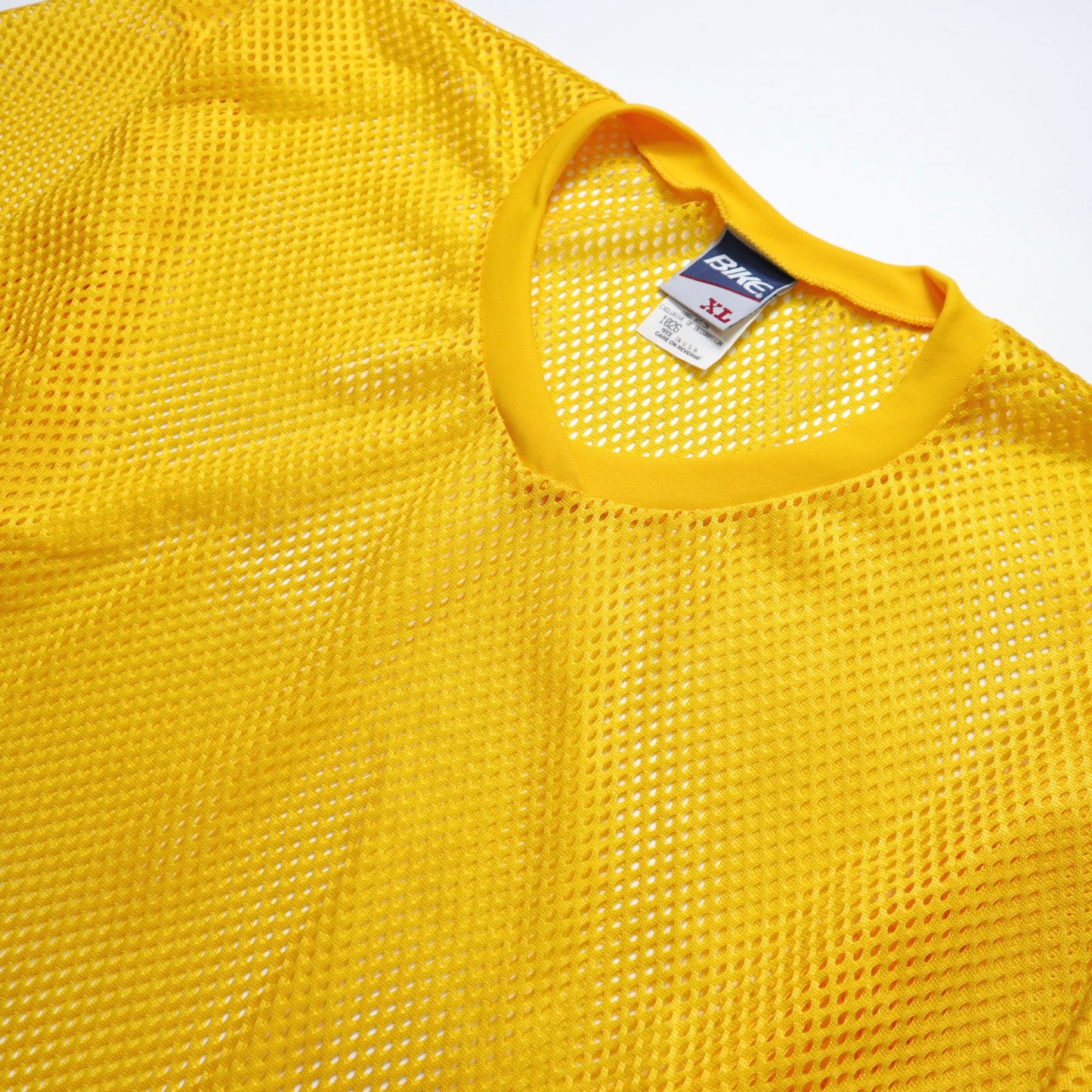 80s BIKE 美國製 黃色素面美式足球網洞衣