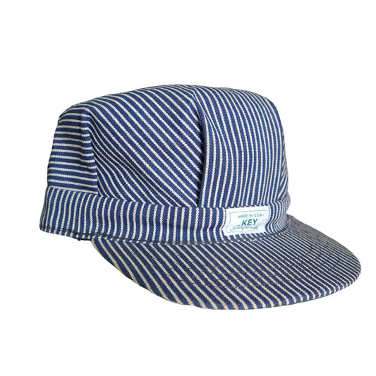 1980s KEY IMPERIAL 美國製 藍白條紋鐵路工程師帽