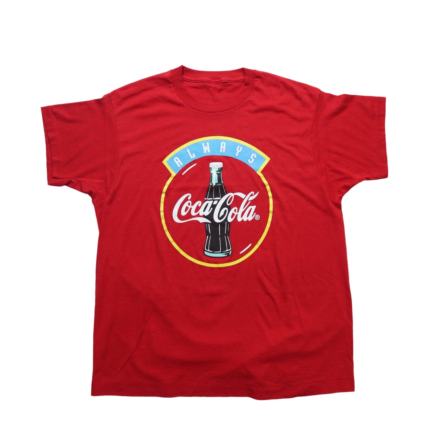 90s Always Coca Cola 紅色膠印tee /Single Stitch - 富士鳥古著