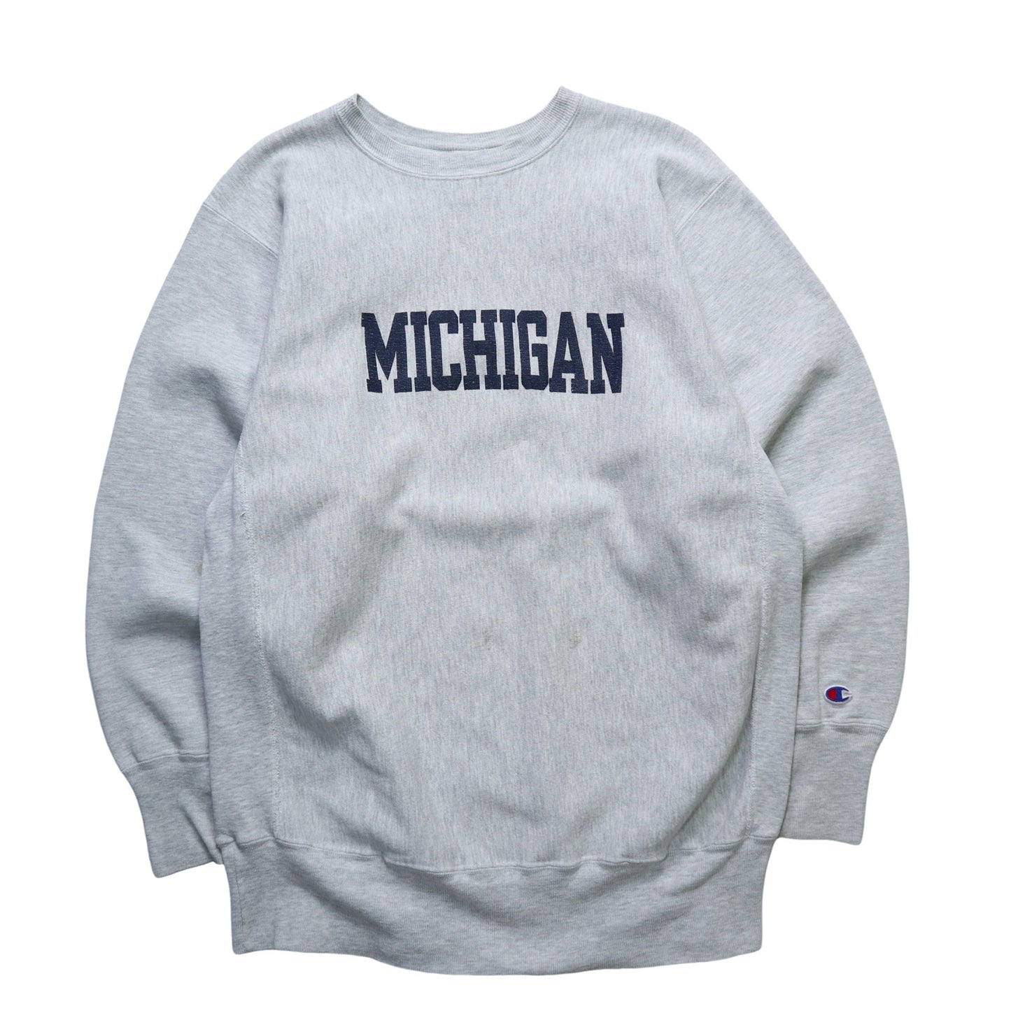 90s Champion 美國製 Reverse Weave Michigan 灰色衛衣 - 富士鳥古著