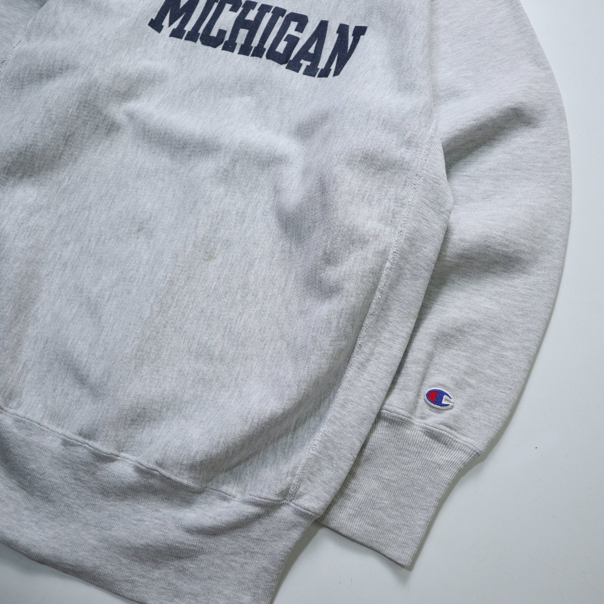 90s Champion 美國製 Reverse Weave Michigan 灰色衛衣 - 富士鳥古著