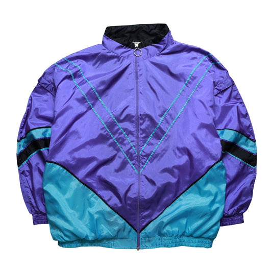 90's Crazy nylon jacket 紫色大V尼龍外套 - 富士鳥古著