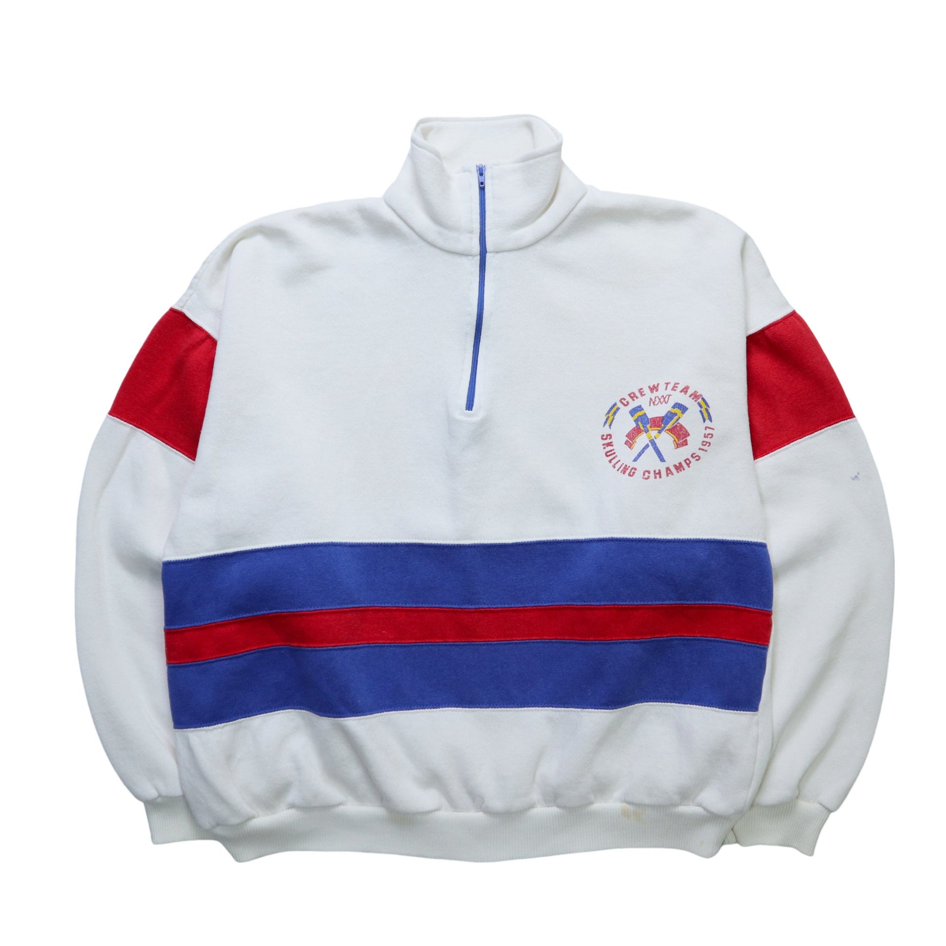 90s Crew Team 划船隊拼色半拉鍊運動衛衣 - 富士鳥古著