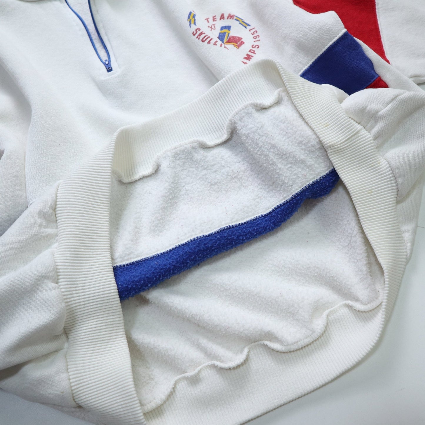 90s Crew Team 划船隊拼色半拉鍊運動衛衣 - 富士鳥古著