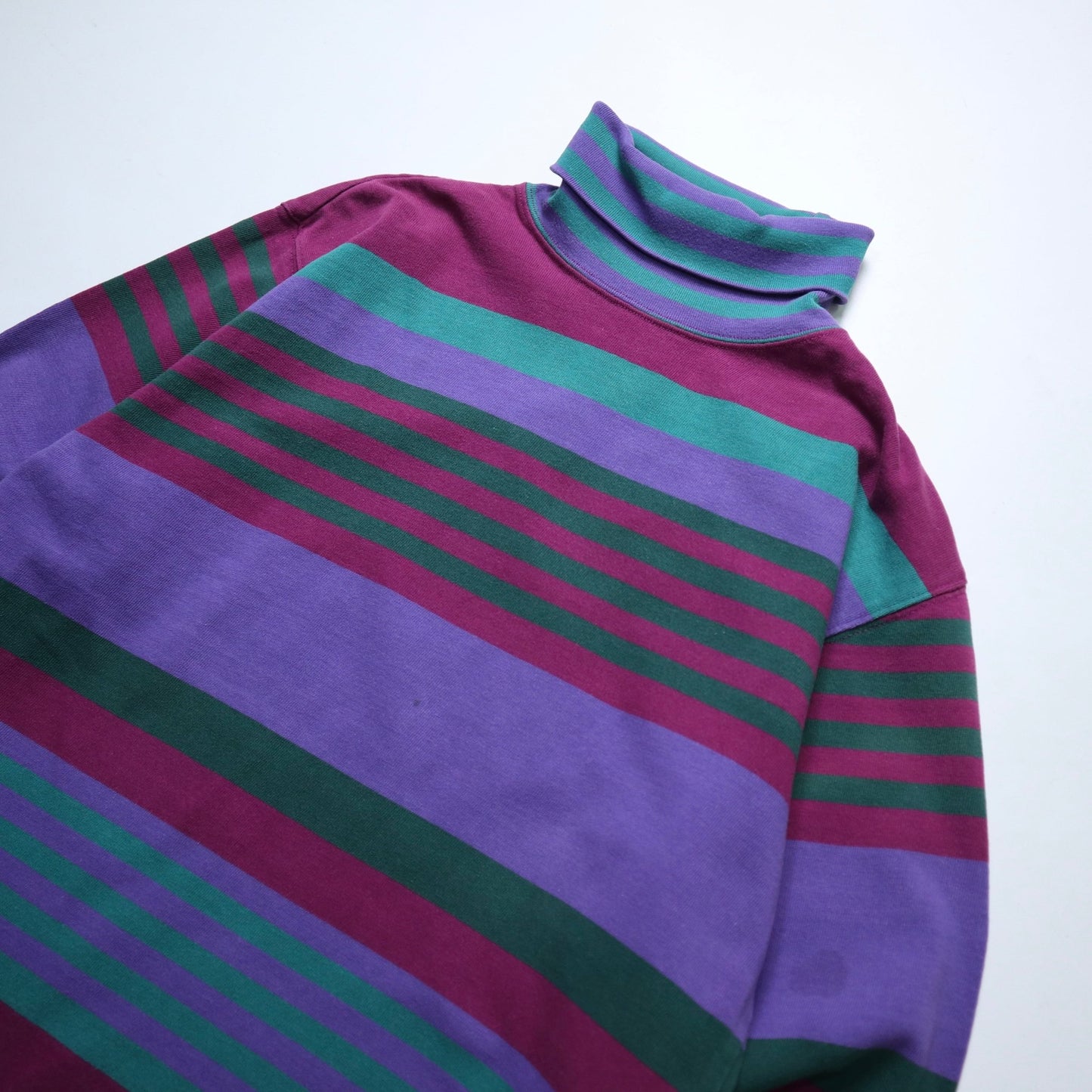 90s Eddie Bauer 彩色條紋高領棉質上衣 - 富士鳥古著
