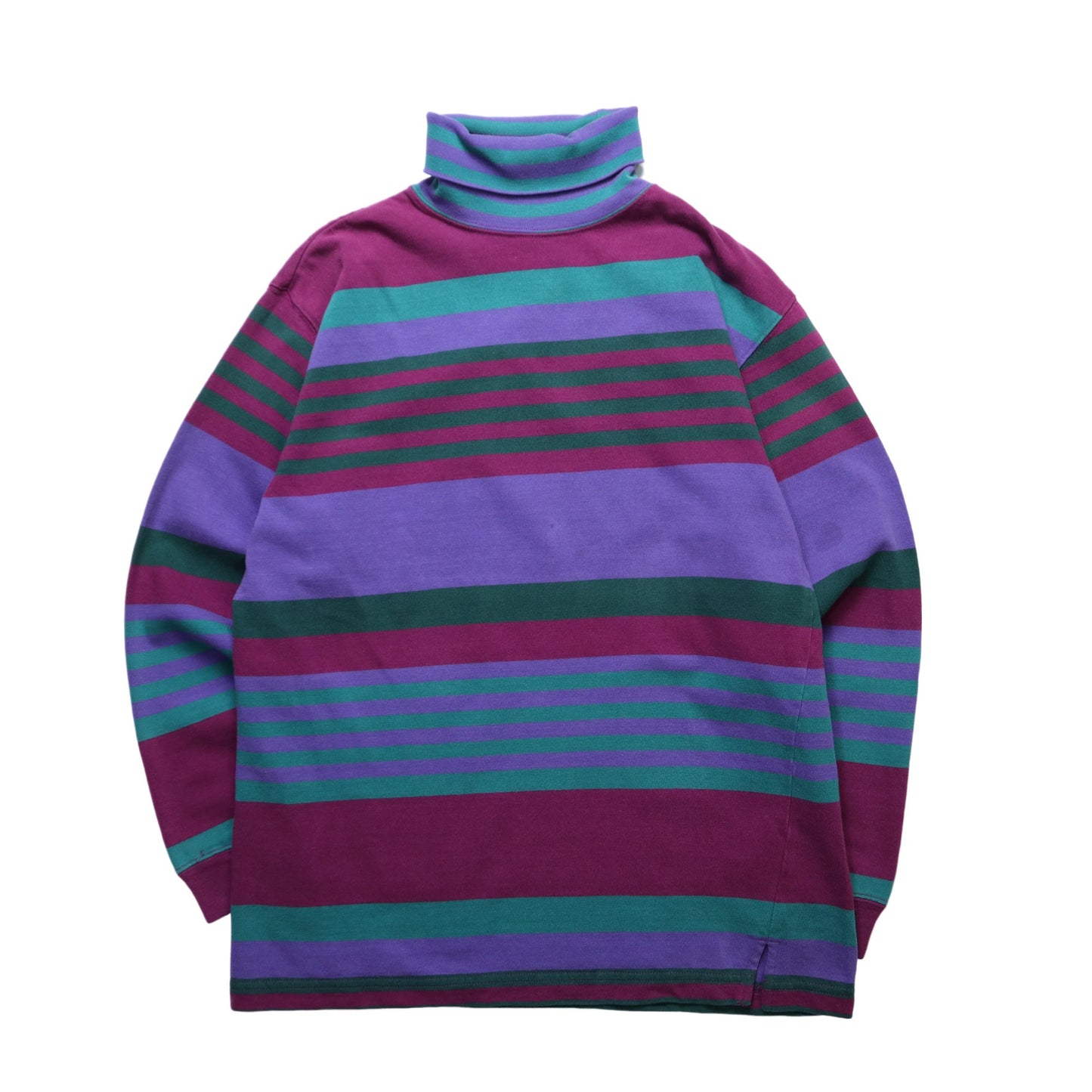 90s Eddie Bauer 彩色條紋高領棉質上衣 - 富士鳥古著