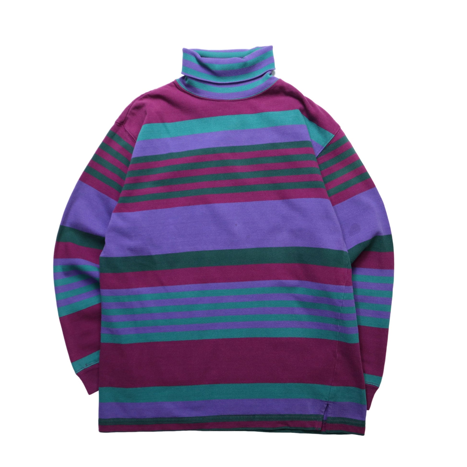 90s Eddie Bauer 彩色條紋高領棉質上衣 - 富士鳥古著