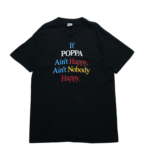 90s Fruit of the loom 美國製 POPPA AIN’t Happy 幽默標語tee - 富士鳥古著