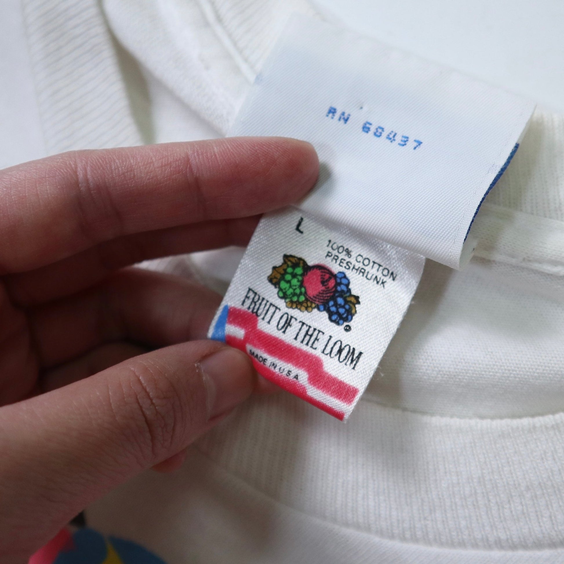 90s Fruit of the loom 美國製 無盡的夏日手繪太陽tee - 富士鳥古著