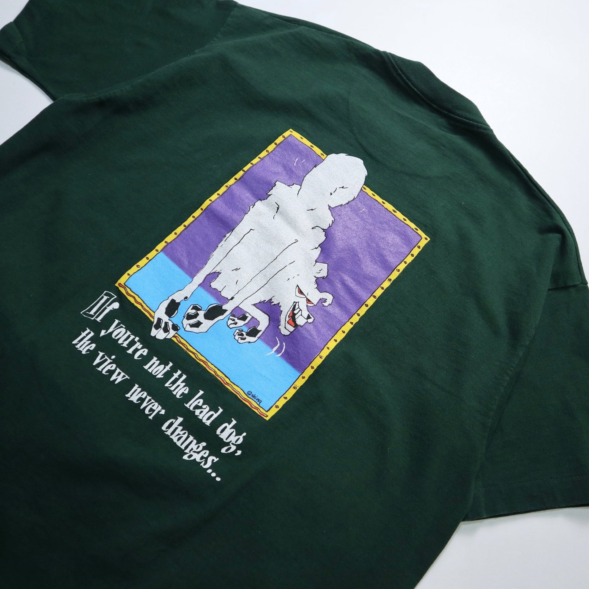 90s 加拿大製 Fruit of the loom Walt’s 綠色棉質tee - 富士鳥古著