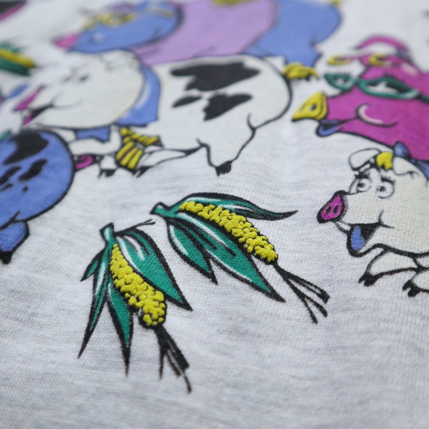 90s Hanes 美國製 密西根州Alpena卡通豬tee*庫存新品 - 富士鳥古著