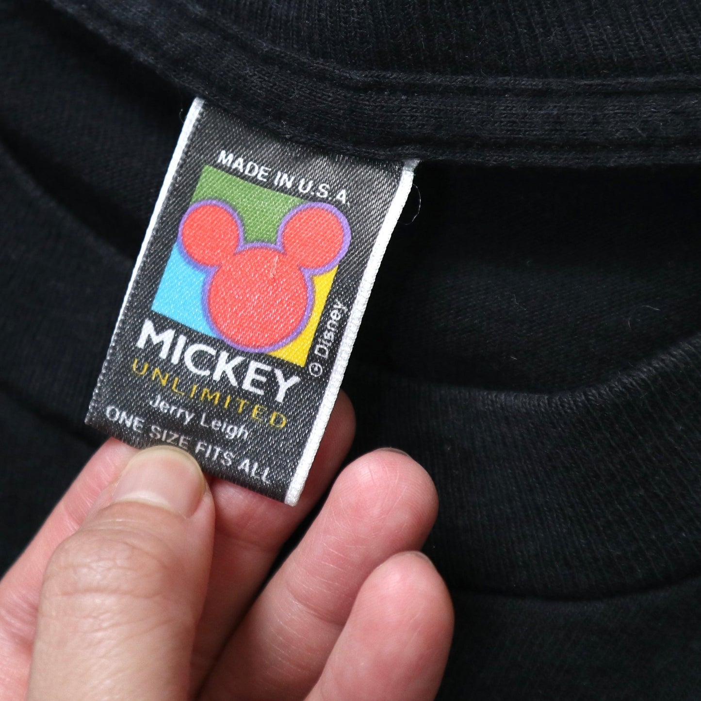 90s 美國製 Hip - Hop Mickey黑色純棉膠印tee - 富士鳥古著