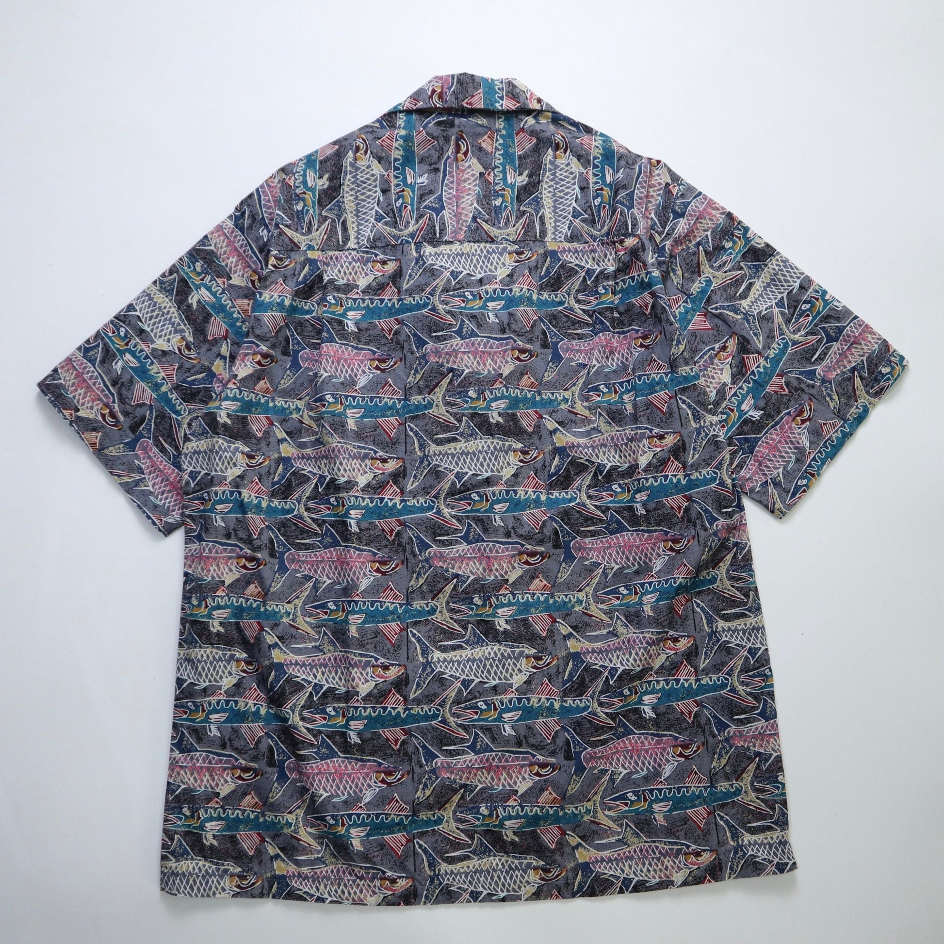 90s kahala 美國製 滿版魚印花夏威夷襯衫 - 富士鳥古著