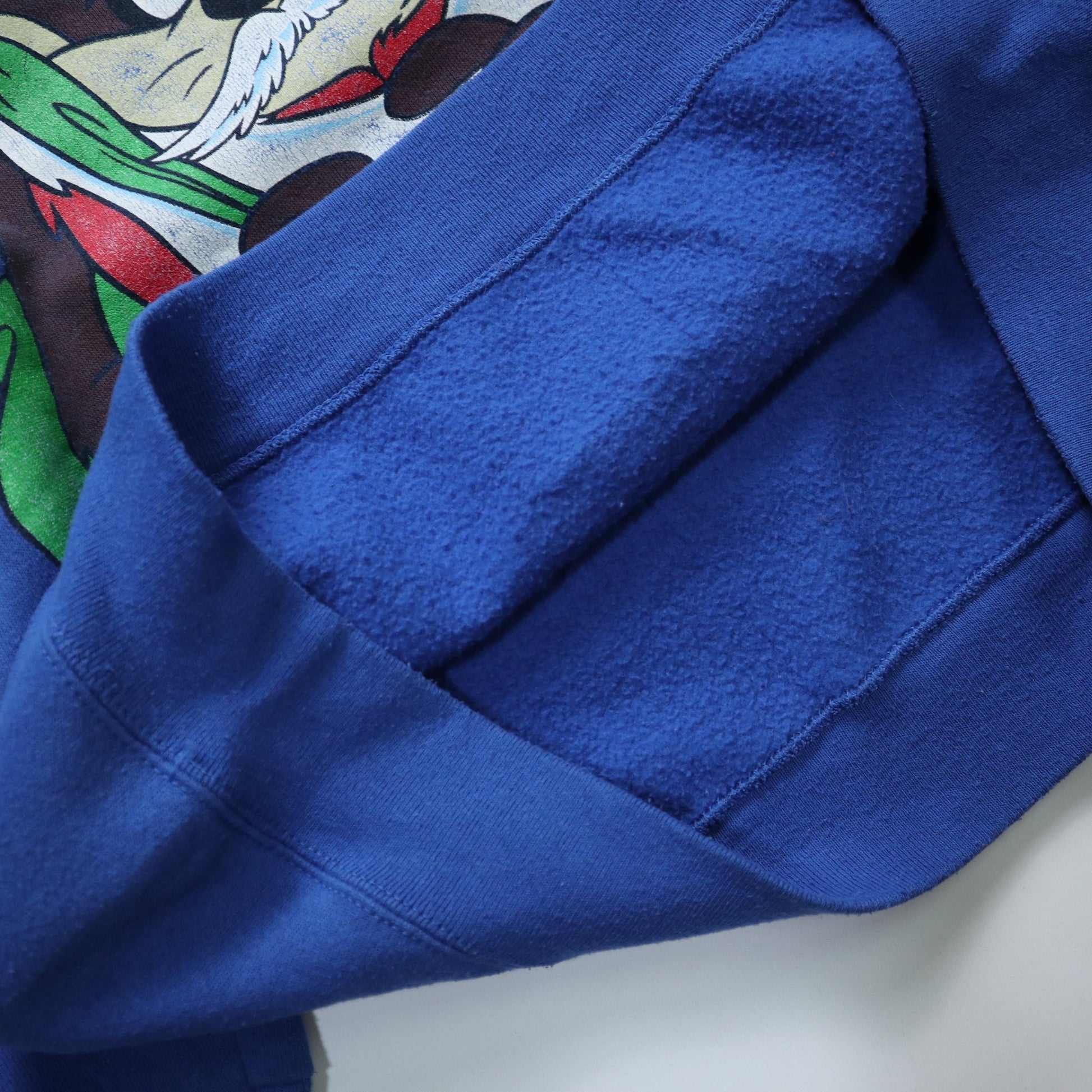 90s 美國製 Looney Tunes Taz 寶藍色聖誕老人衛衣 - 富士鳥古著