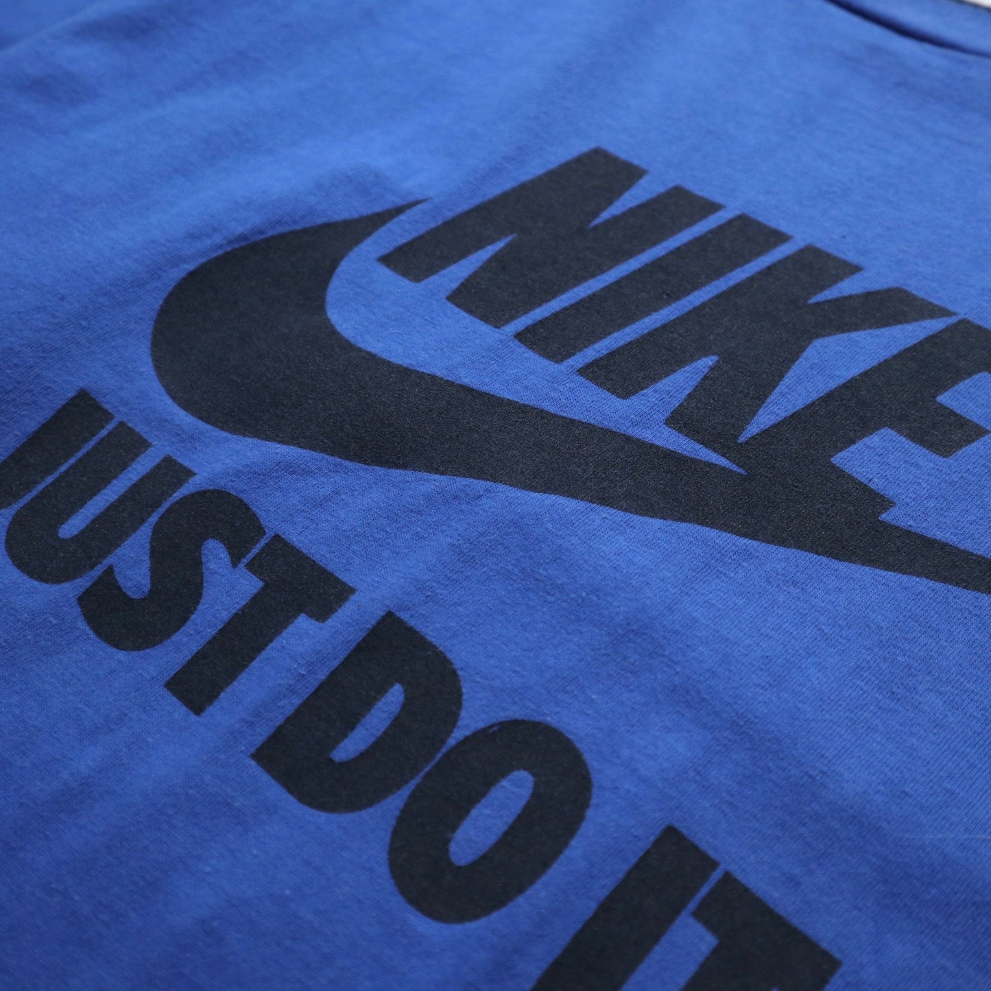 90s NIKE 美國製 Just Do it 藍色純棉上衣 - 富士鳥古著