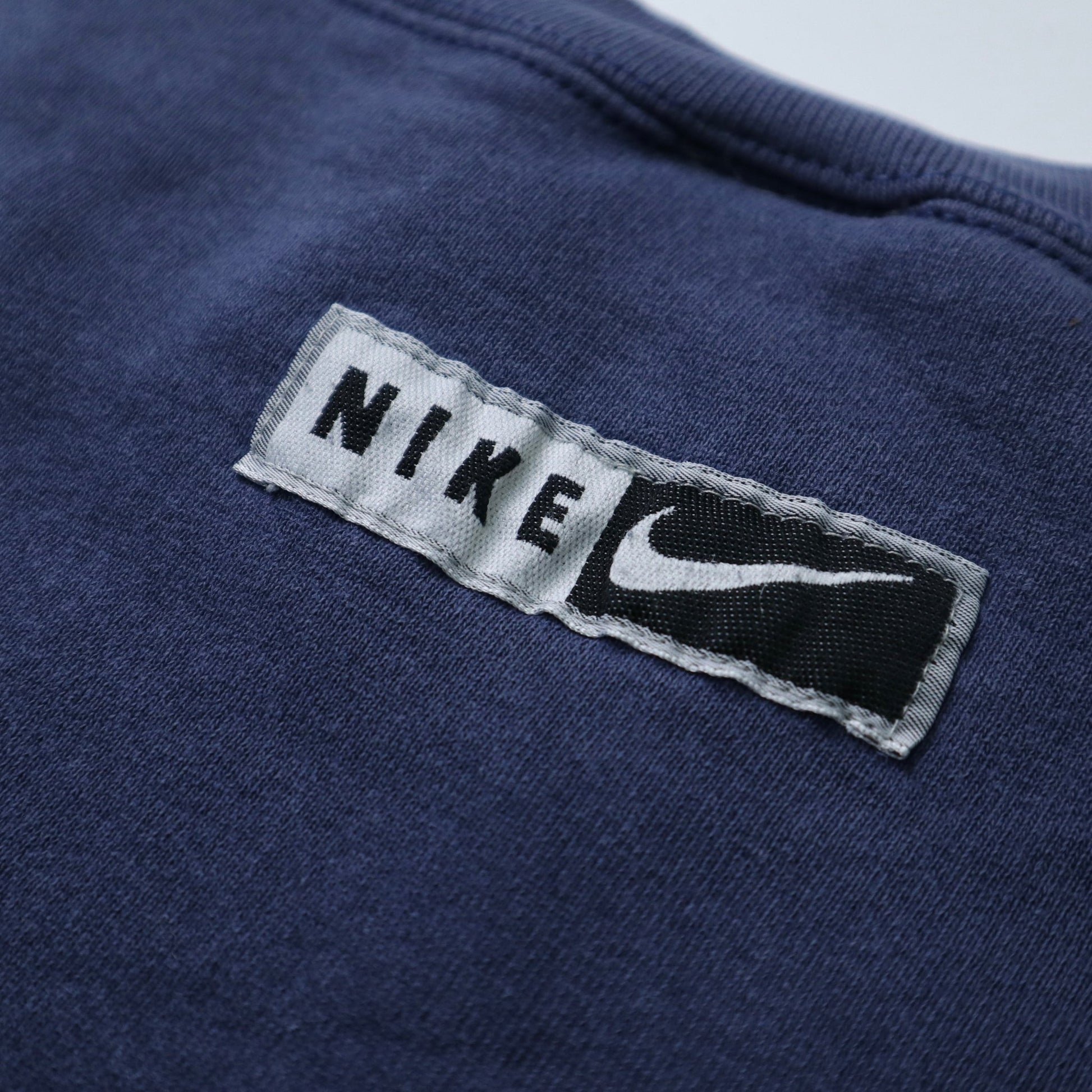 90s NIKE 美國製 藏青色刺繡LOGO圓領衛衣 - 富士鳥古著