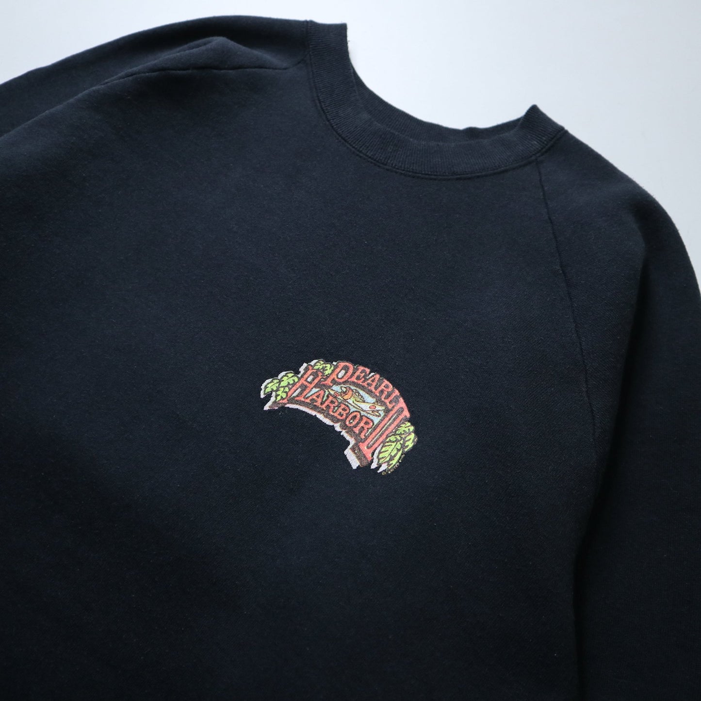 90s Pearl Harbor II 幽默標語 黑色圓領衛衣 - 富士鳥古著