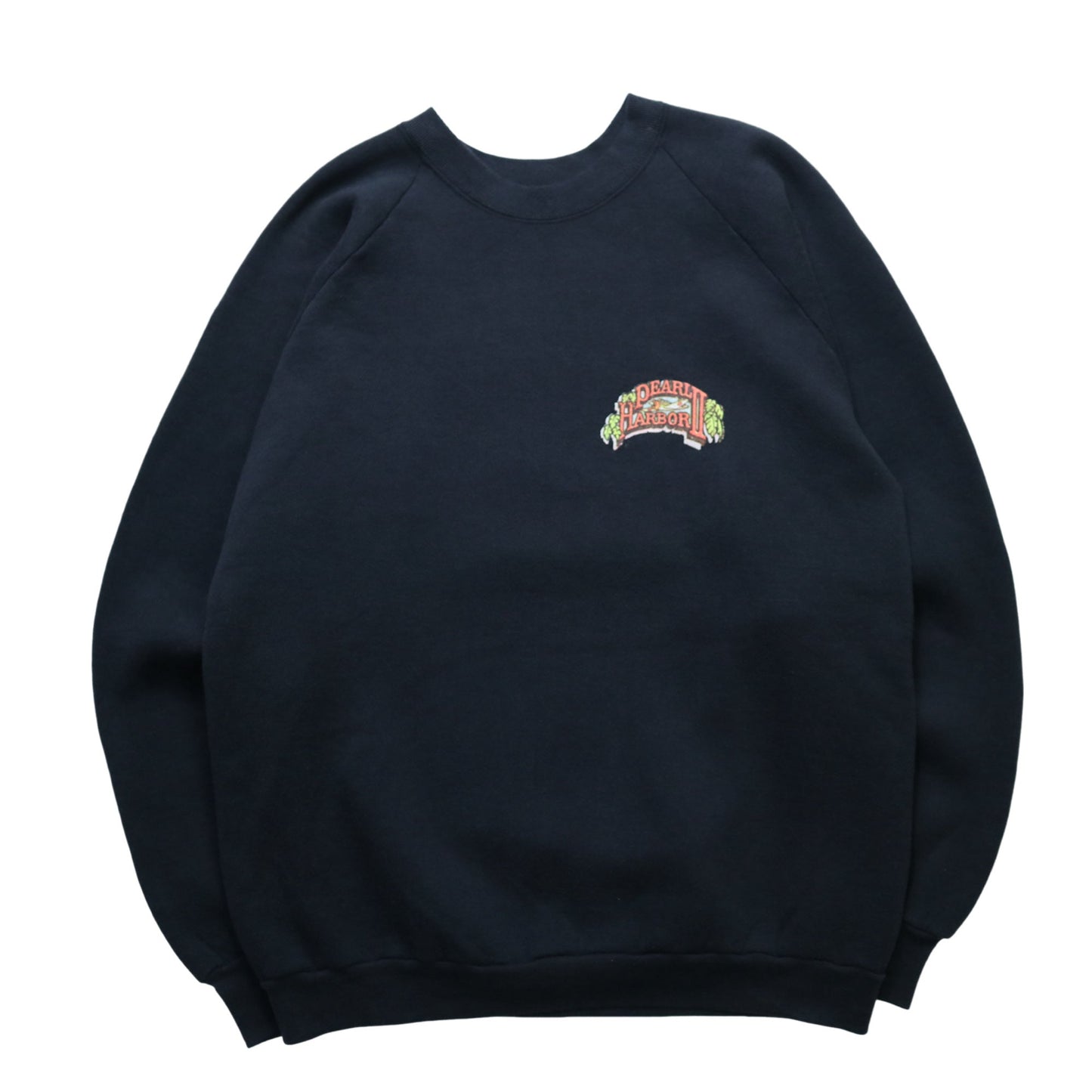 90s Pearl Harbor II 幽默標語 黑色圓領衛衣 - 富士鳥古著