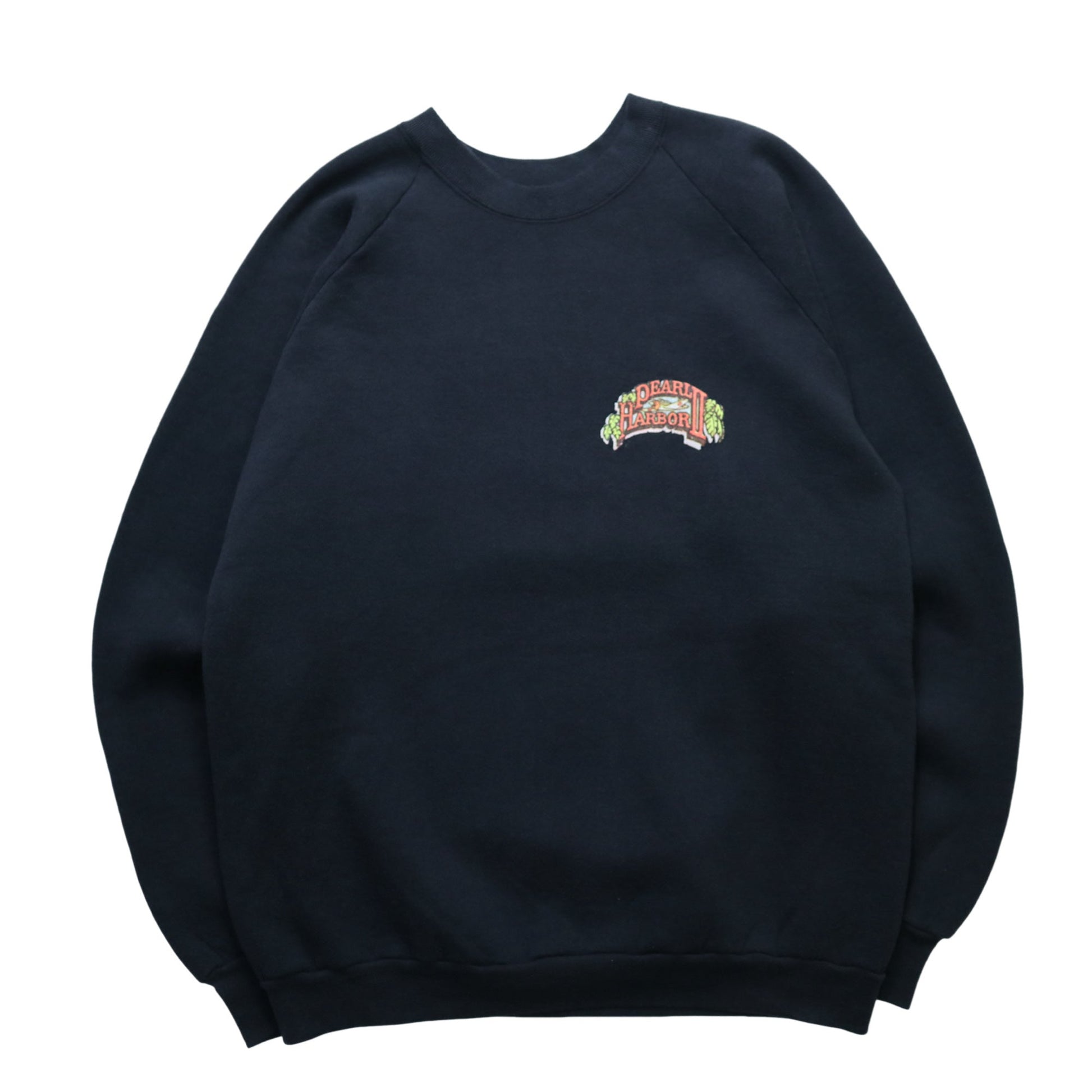 90s Pearl Harbor II 幽默標語 黑色圓領衛衣 - 富士鳥古著