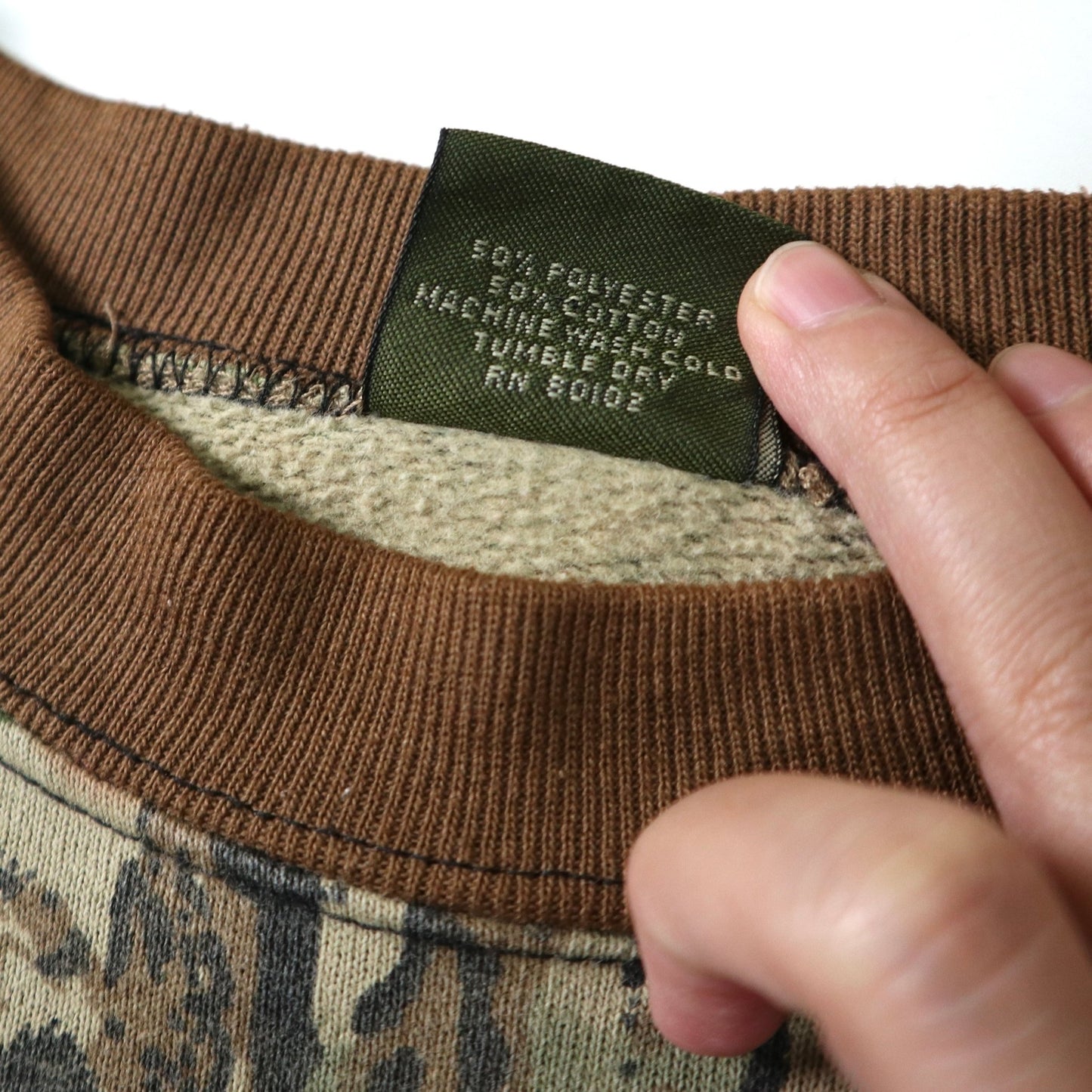 90s 美國製 Spartan Realtree 樹紋迷彩圓領上衣 長袖Tee - 富士鳥古著