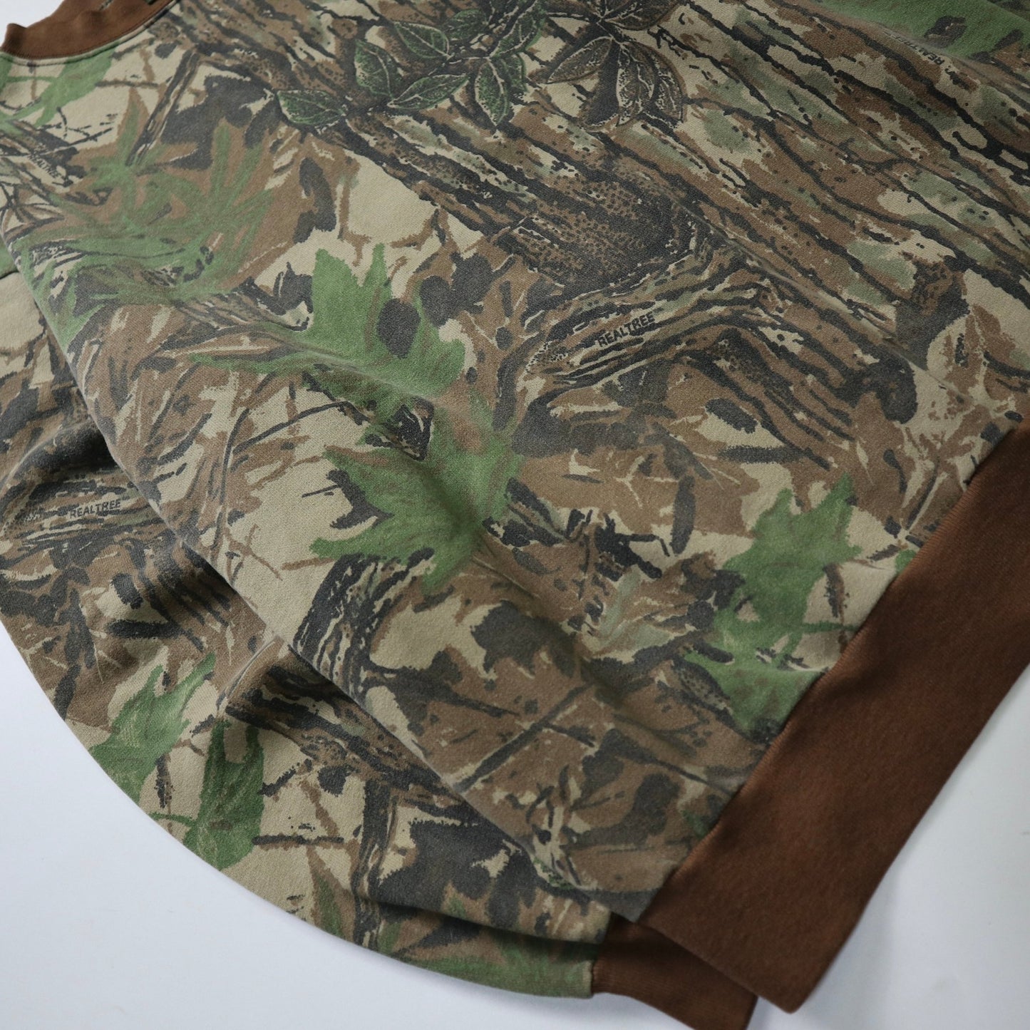 90s 美國製 Spartan Realtree 樹紋迷彩圓領上衣 長袖Tee - 富士鳥古著