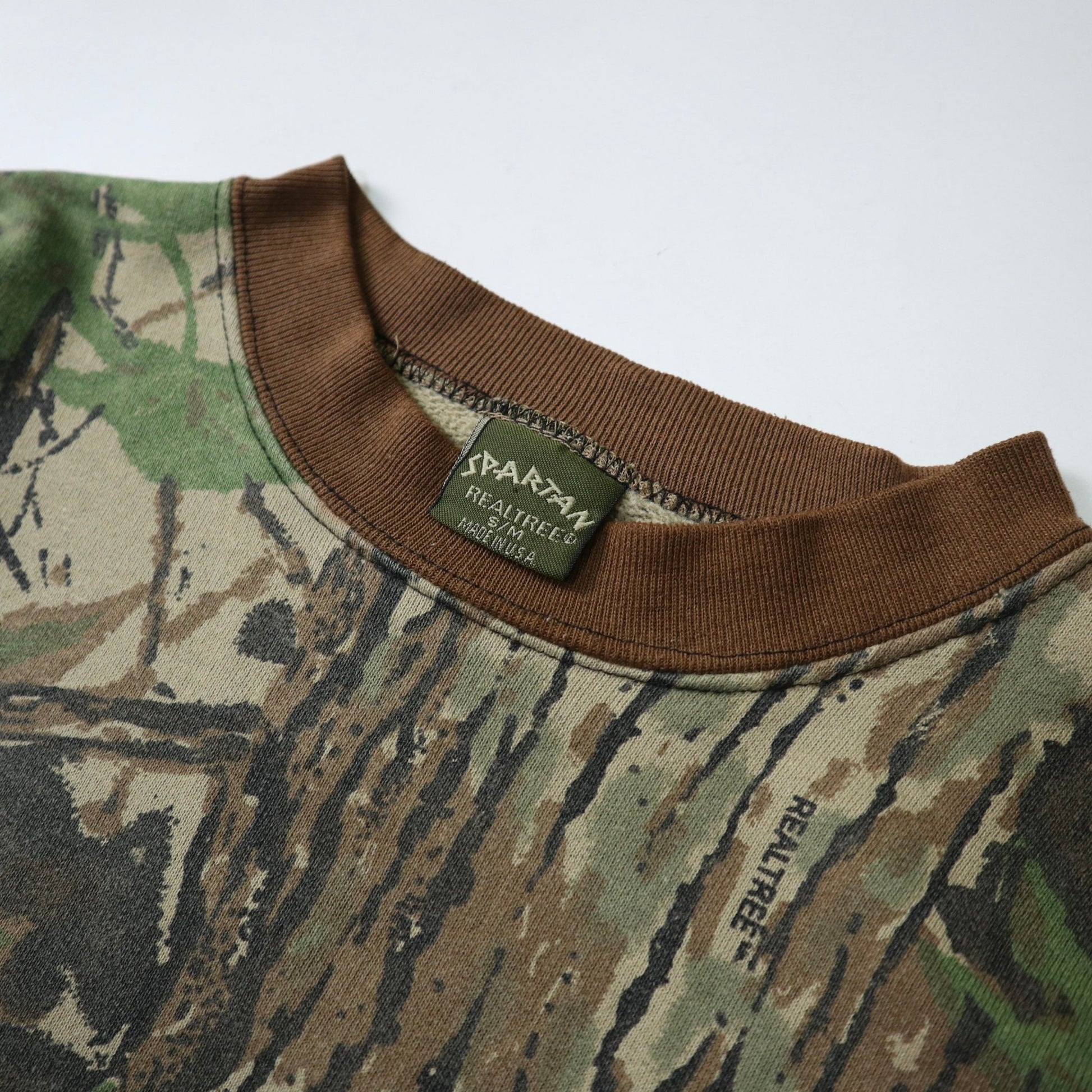 90s 美國製 Spartan Realtree 樹紋迷彩圓領上衣 長袖Tee - 富士鳥古著