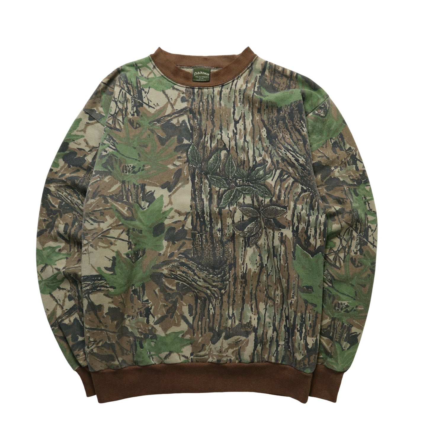 90s 美國製 Spartan Realtree 樹紋迷彩圓領上衣 長袖Tee - 富士鳥古著