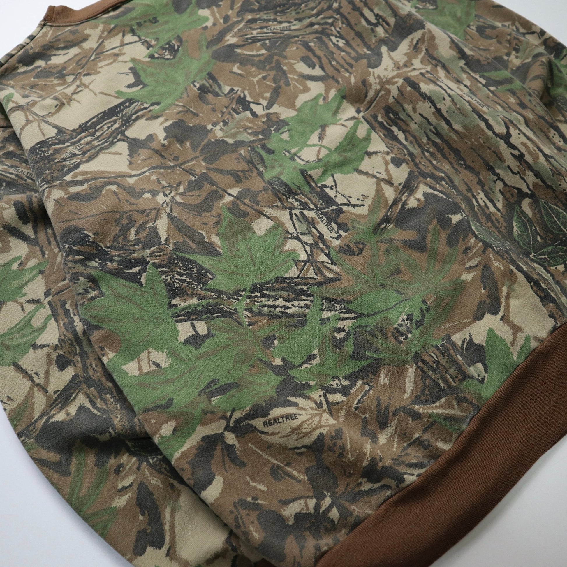 90s 美國製 Spartan Realtree 樹紋迷彩圓領上衣 長袖Tee - 富士鳥古著