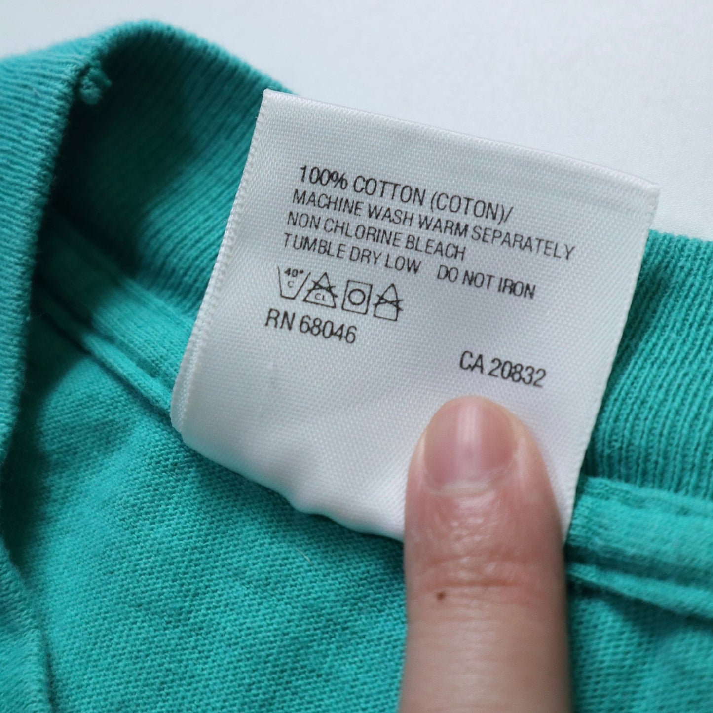 90s 薄荷綠龍蝦膠印tee / Single Stitch - 富士鳥古著