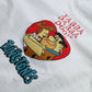 90s 摩登原始人 白色純棉tee Single Stitch - 富士鳥古著