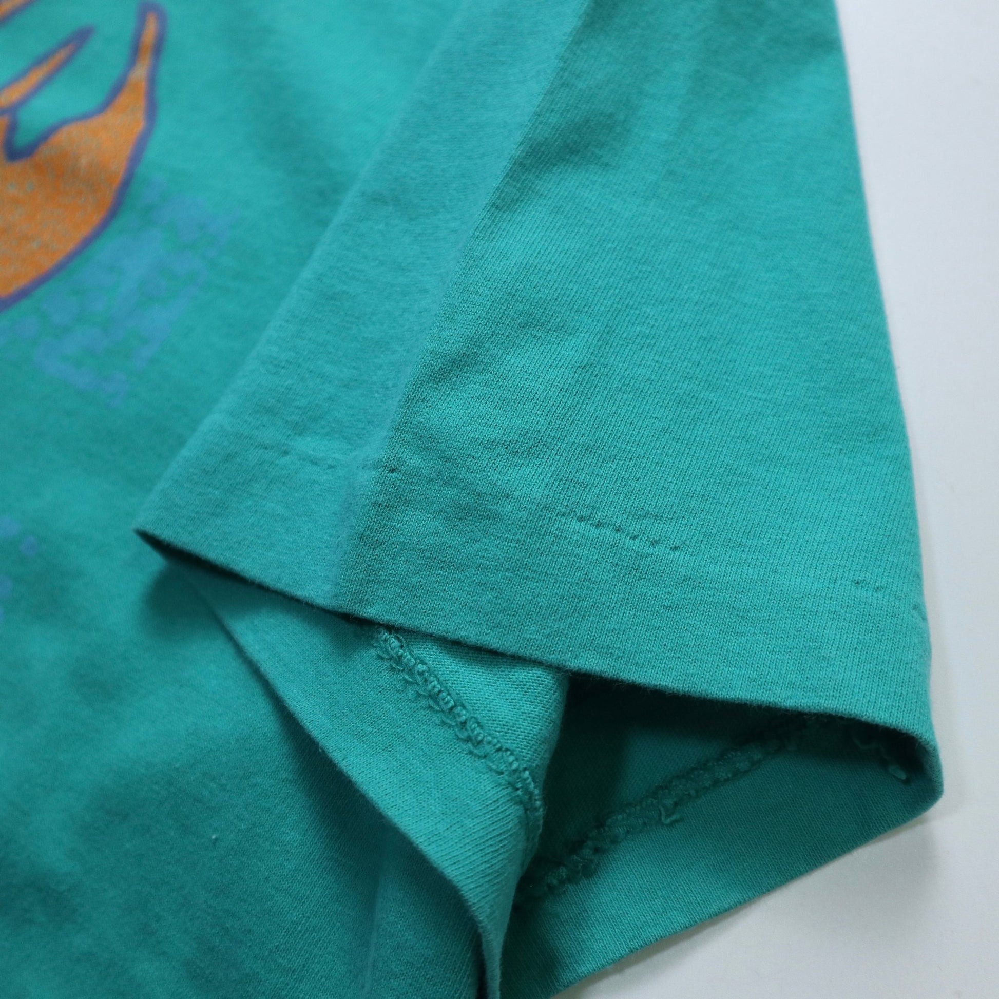 90s 薄荷綠龍蝦膠印tee / Single Stitch - 富士鳥古著