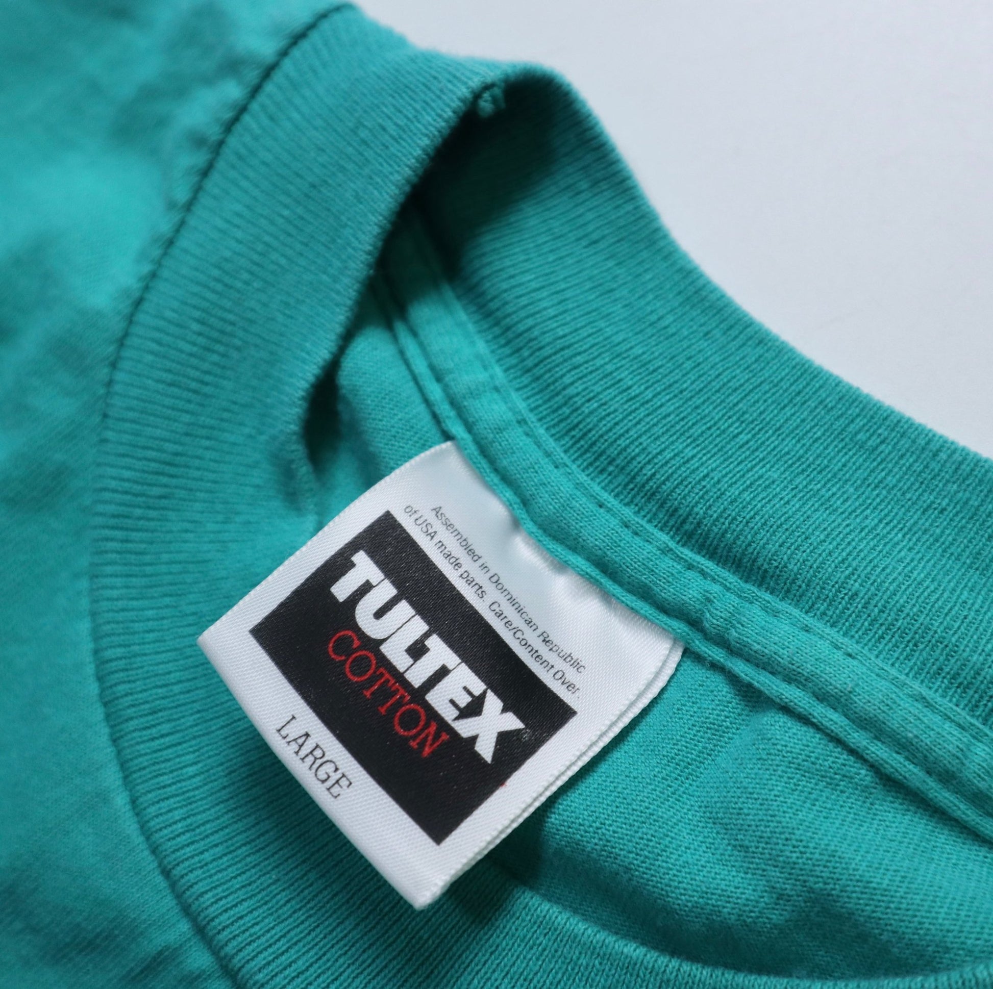 90s 薄荷綠龍蝦膠印tee / Single Stitch - 富士鳥古著