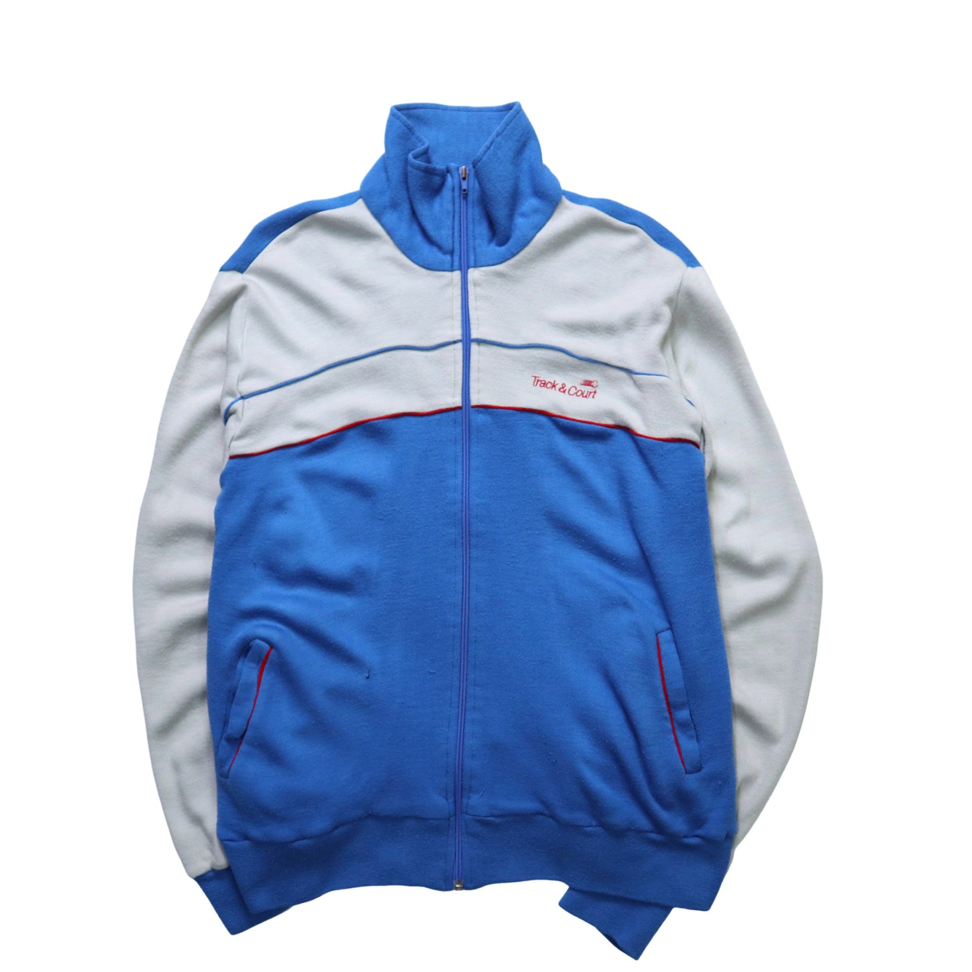 90s Track&Court 台灣製 藍灰拼色運動外套 - 富士鳥古著