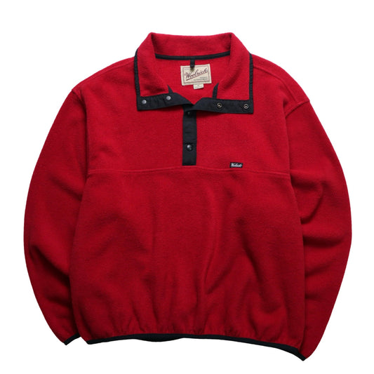 90's WOOLRICH 美國製 紅色抓毛絨套頭衫 - 富士鳥古著