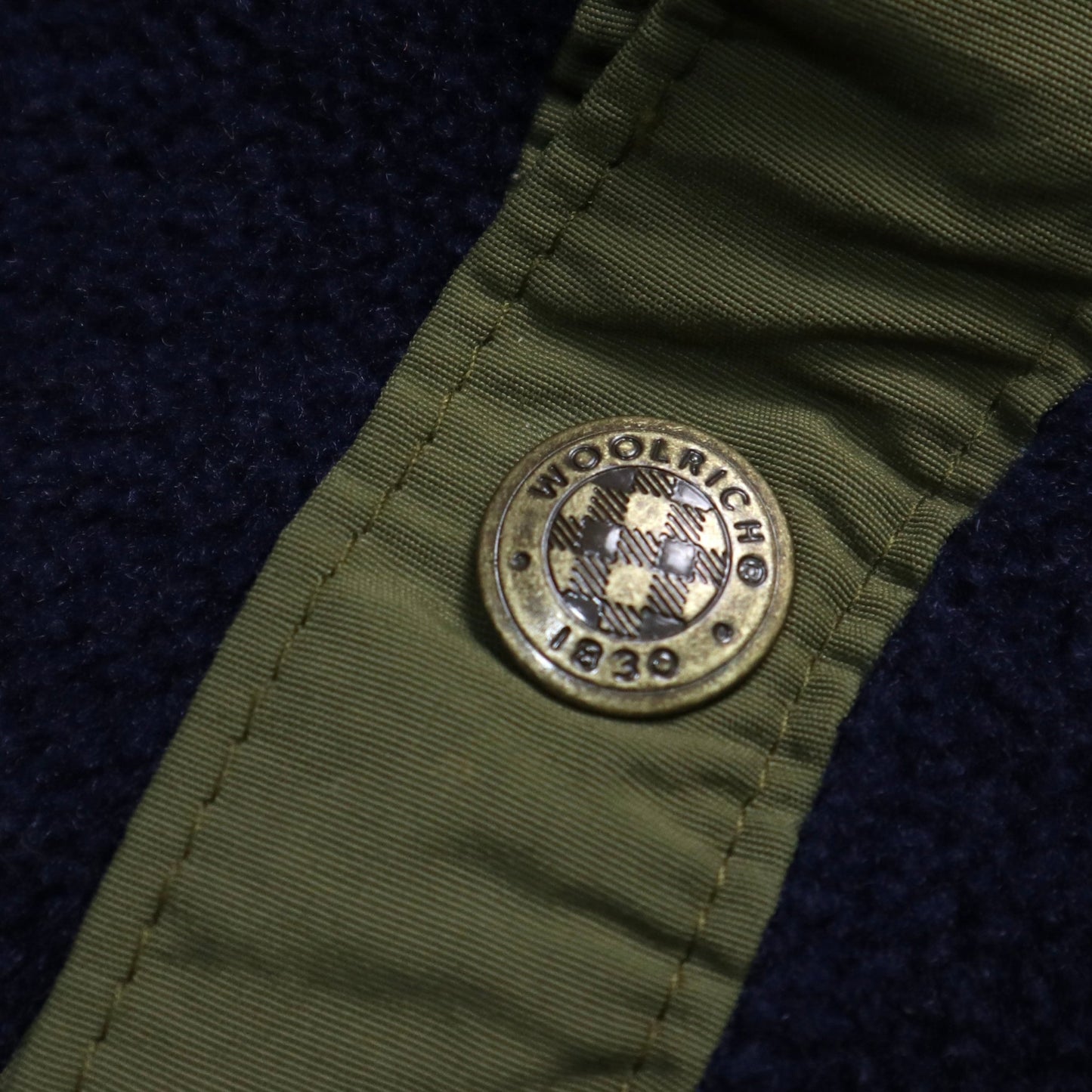 90s Woolrich 美國製 藏青色素面抓毛絨套頭衫 - 富士鳥古著