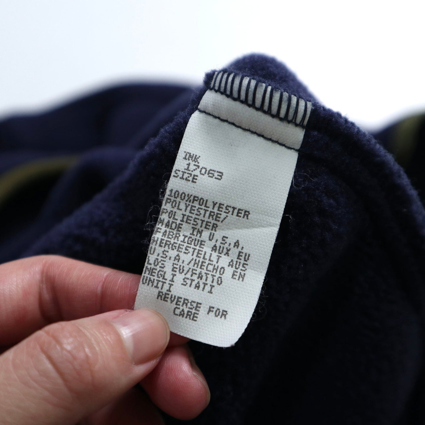 90s Woolrich 美國製 藏青色素面抓毛絨套頭衫 - 富士鳥古著