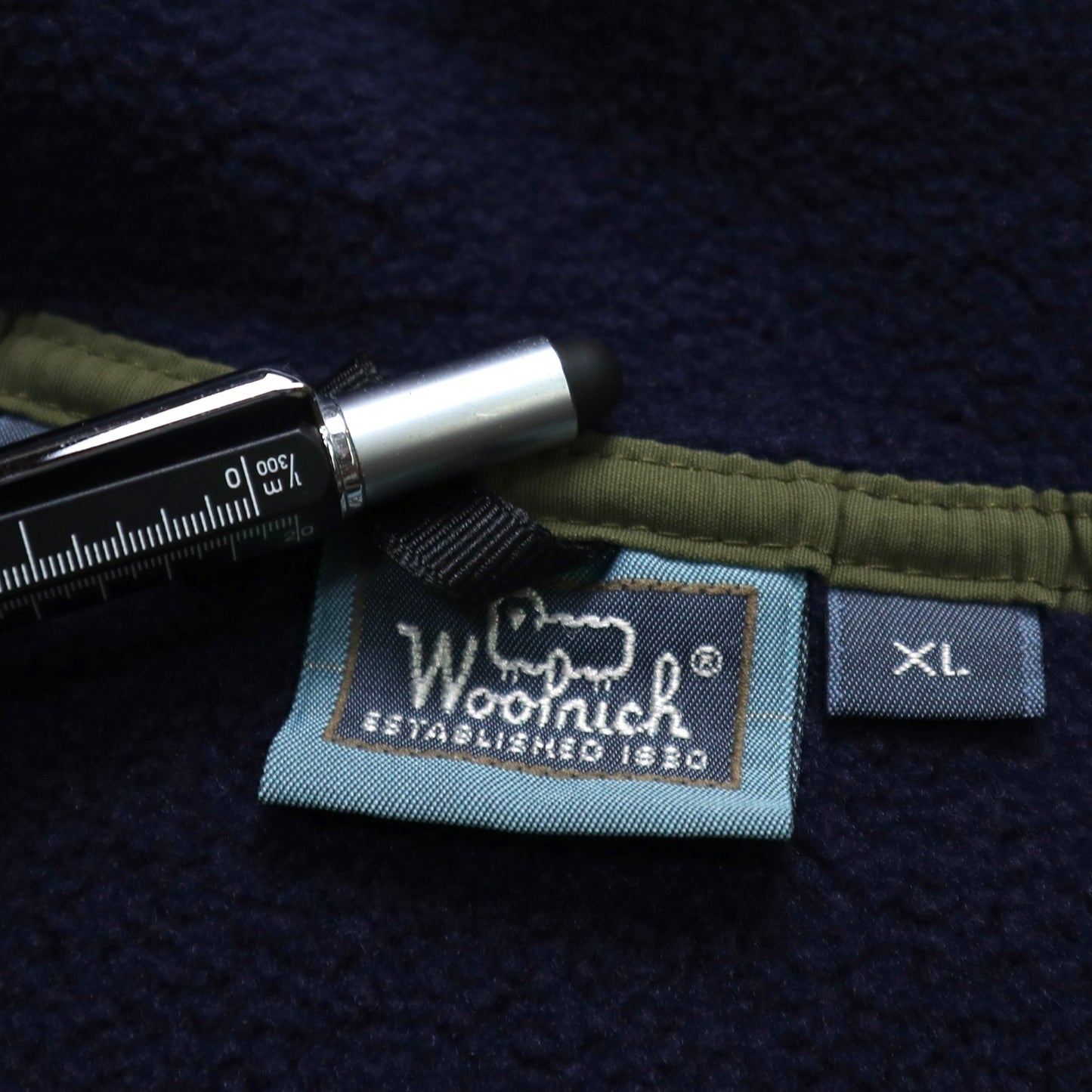 90s Woolrich 美國製 藏青色素面抓毛絨套頭衫 - 富士鳥古著