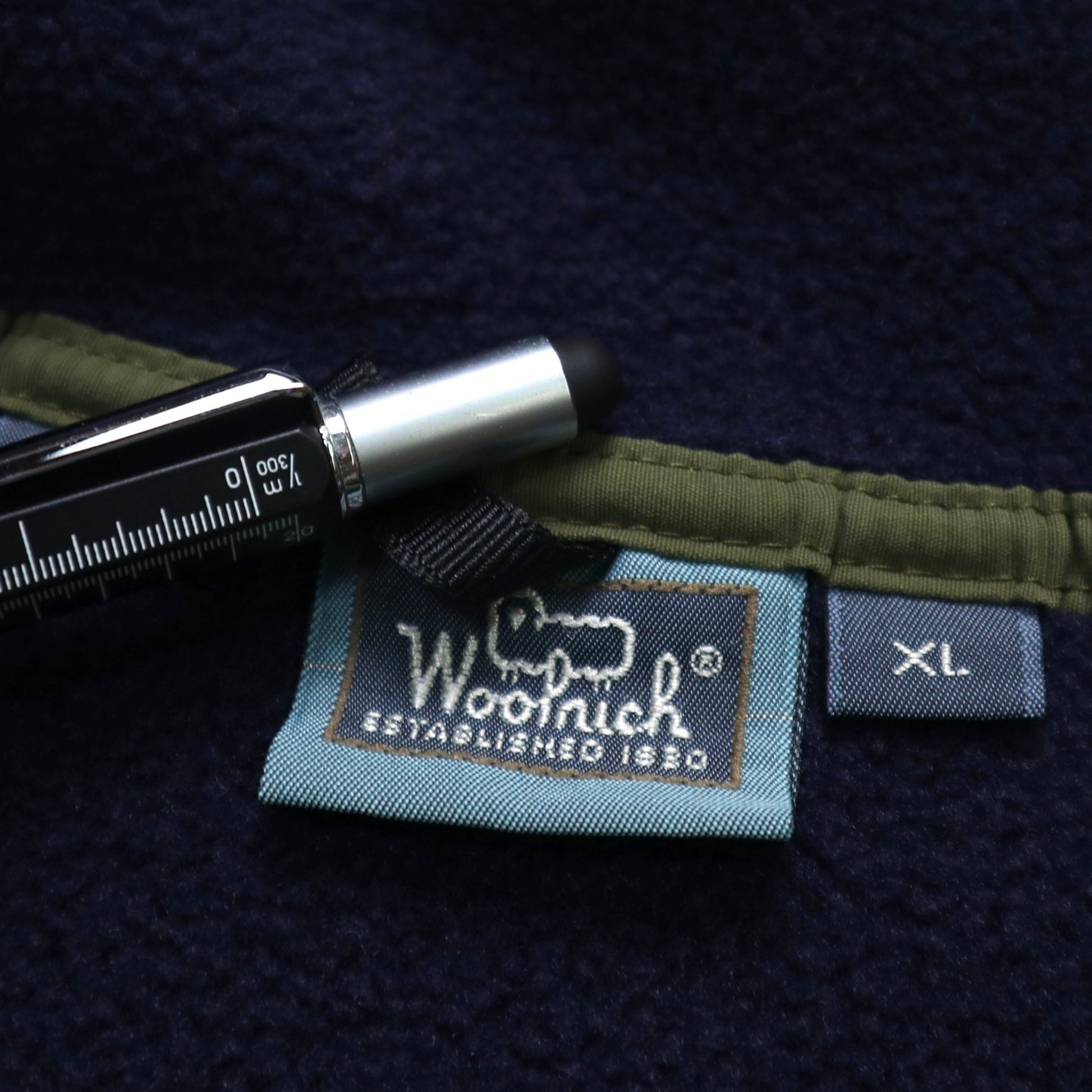 90s Woolrich 美國製 藏青色素面抓毛絨套頭衫 - 富士鳥古著