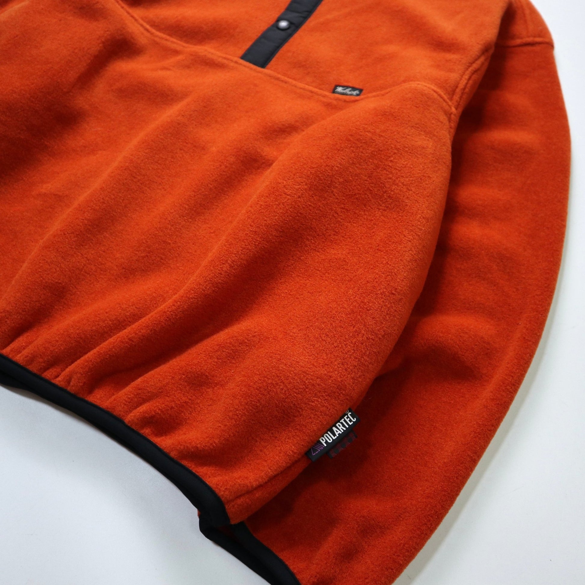 90s Woolrich 美國製 橘色素面抓毛絨套頭衫 - 富士鳥古著