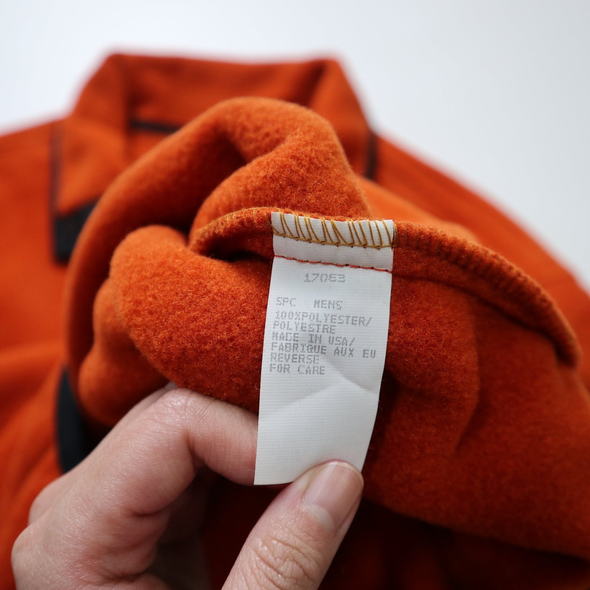 90s Woolrich 美國製 橘色素面抓毛絨套頭衫 - 富士鳥古著