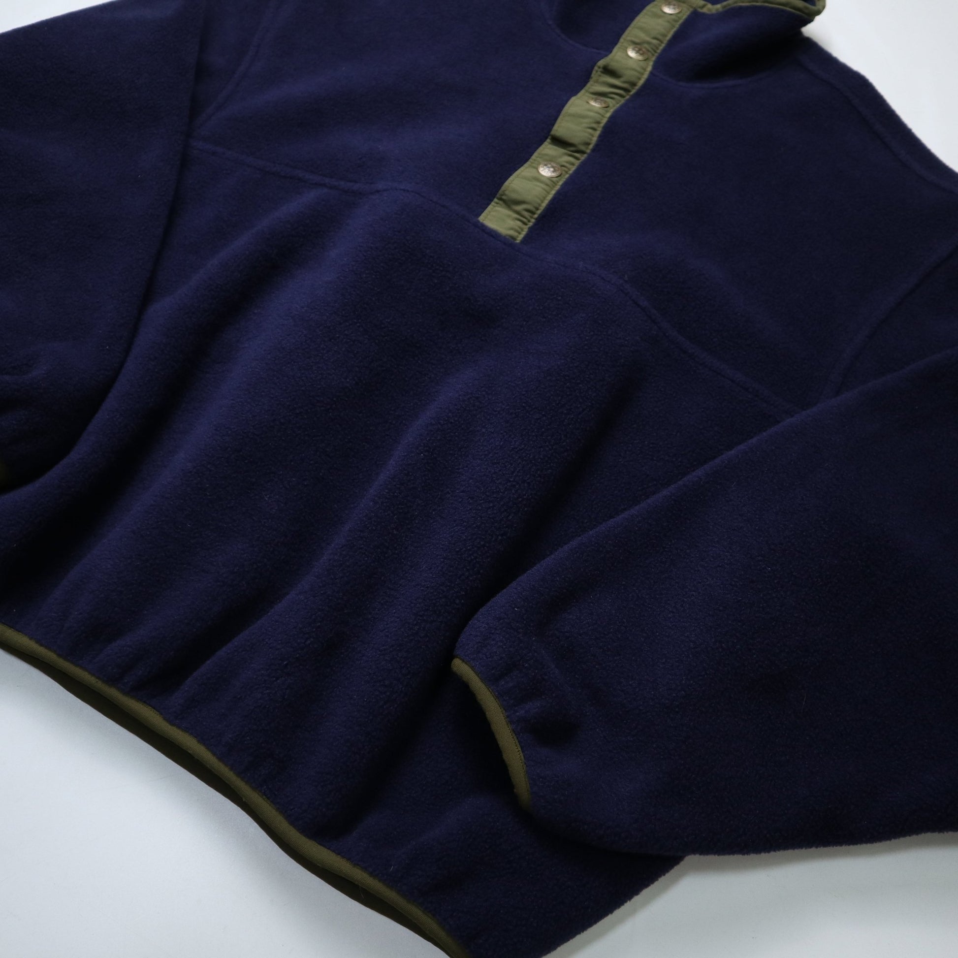 90s Woolrich 美國製 藏青色素面抓毛絨套頭衫 - 富士鳥古著