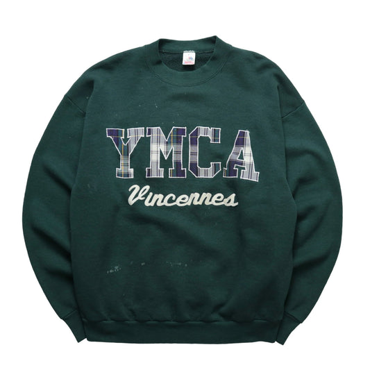 90s 水果牌 美國製 YMCA 拼布字體 大學Tee - 富士鳥古著