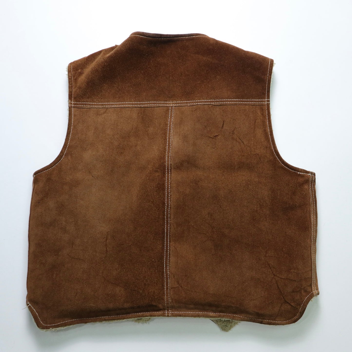 1970s dark brown suede lamb vest