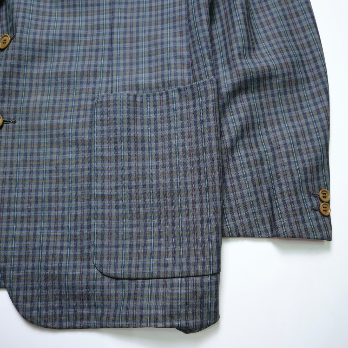 1990s Burberrys 藍灰色格紋西裝外套