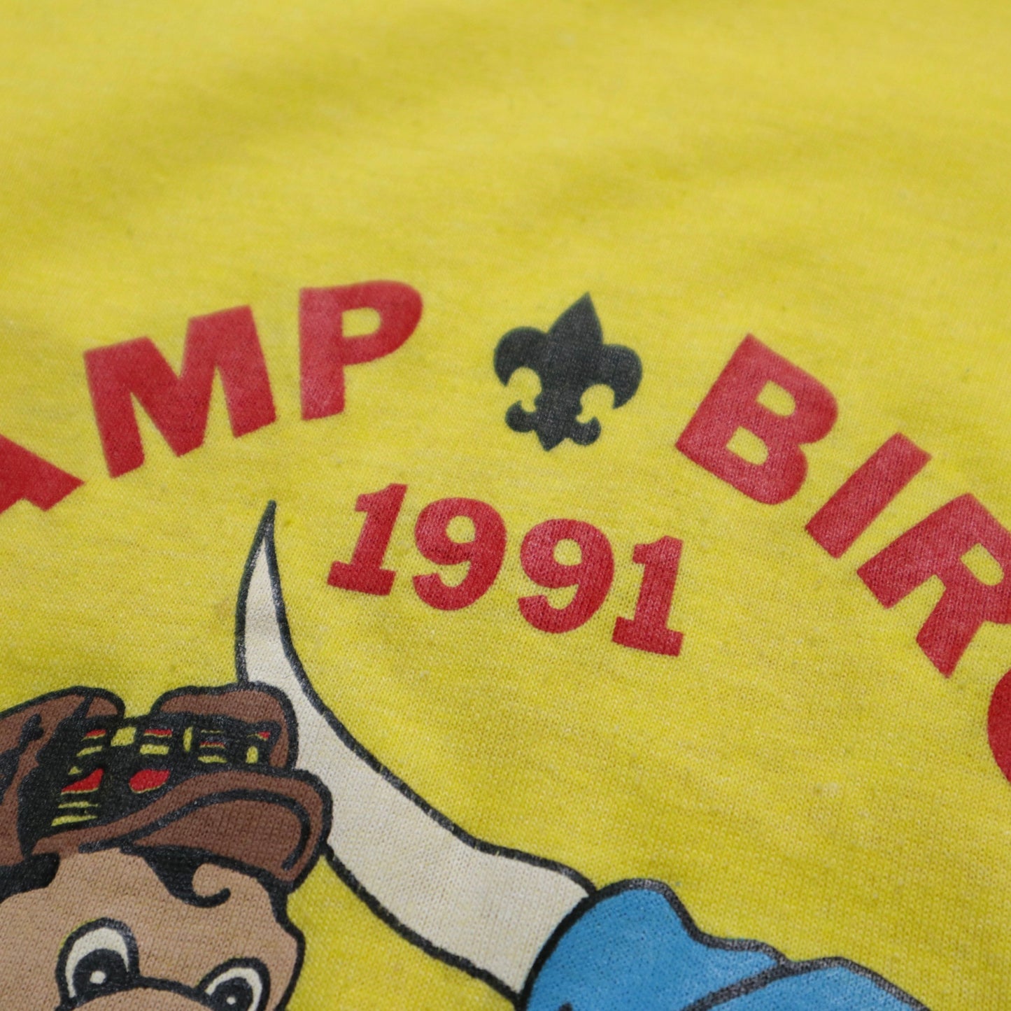 1991 美國製 Camp Birch 黃色膠印tee