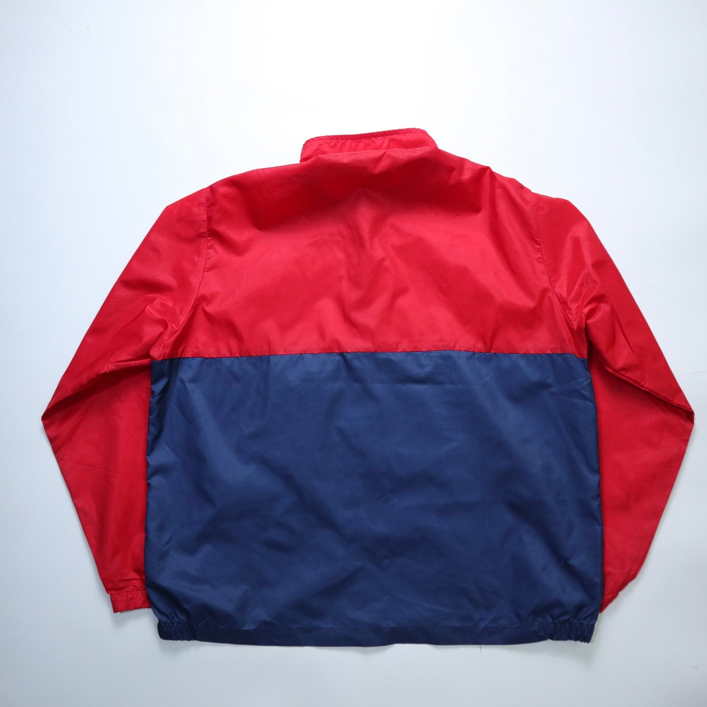 80s Adidas red and blue colorblock nylon blouse windproof blouse